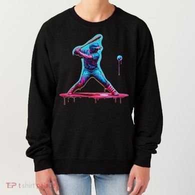 Ice Cream Drip Baseball Bat Baseball Player Women's Sweatshirt