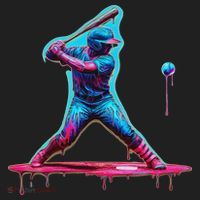 Ice Cream Drip Baseball Bat Baseball Player Women's Sweatshirt thumb 2
