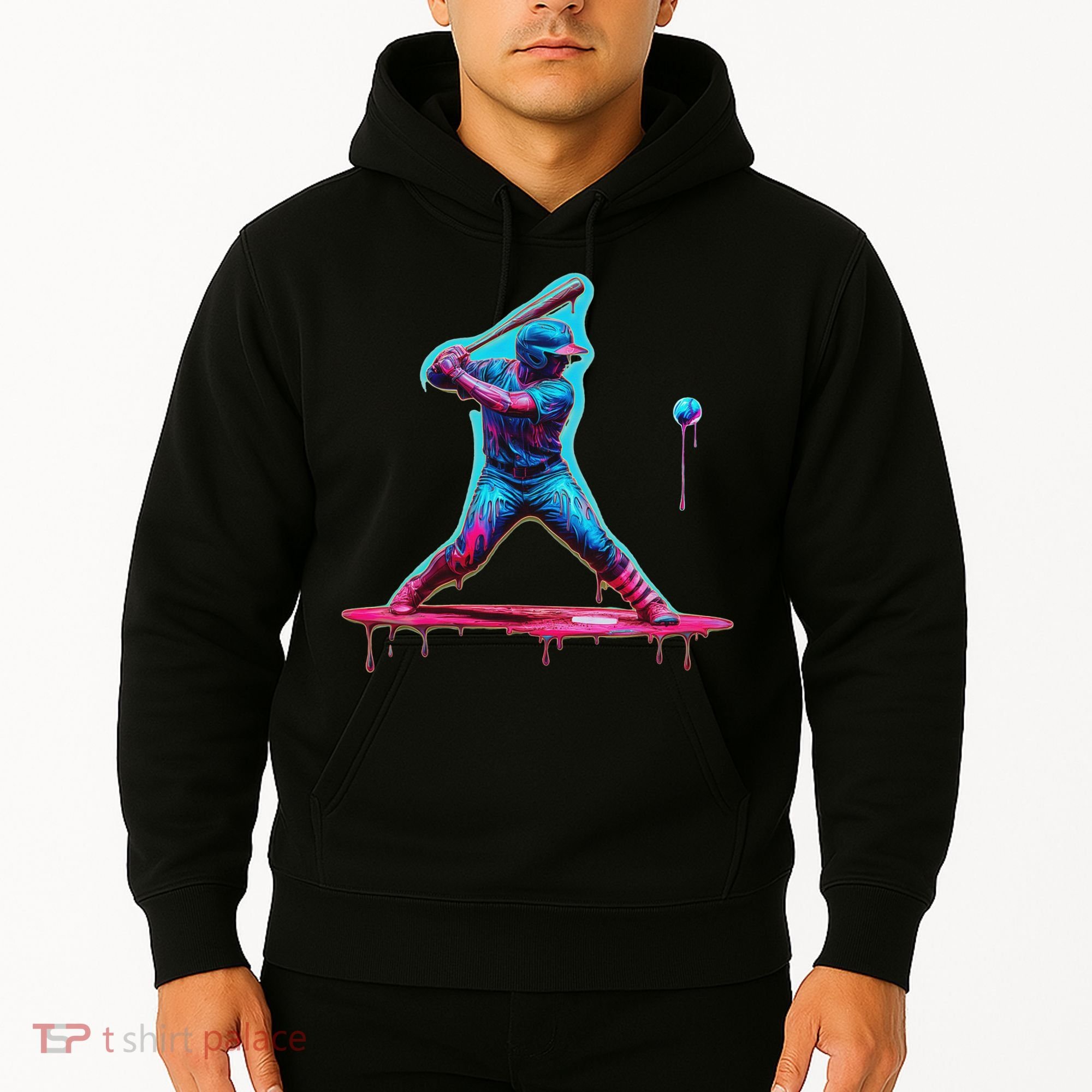 Ice Cream Drip Baseball Bat Baseball Player Hoodie
