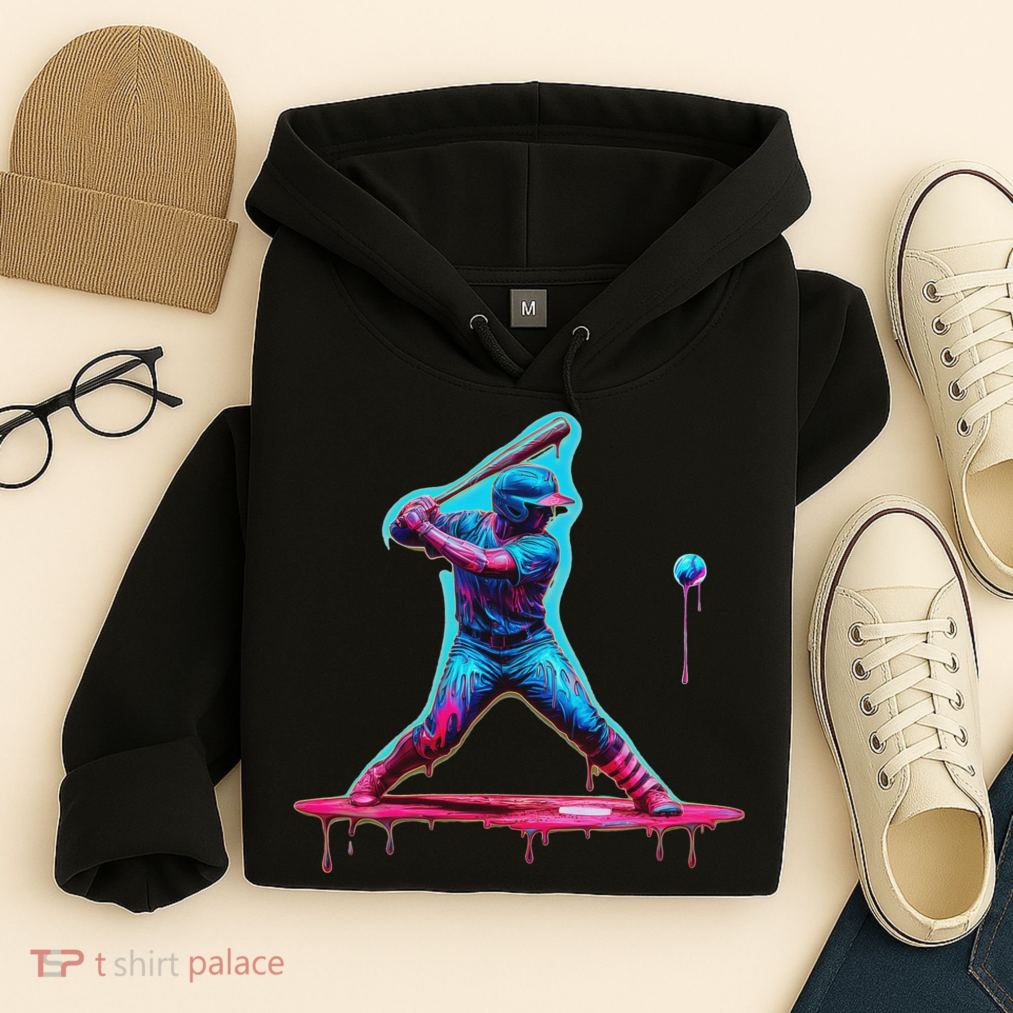 Ice Cream Drip Baseball Bat Baseball Player Hoodie