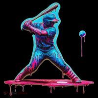 Ice Cream Drip Baseball Bat Baseball Player Long Sleeve Shirt thumb 2