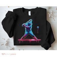 Ice Cream Drip Baseball Bat Baseball Player Sweatshirt thumb 2