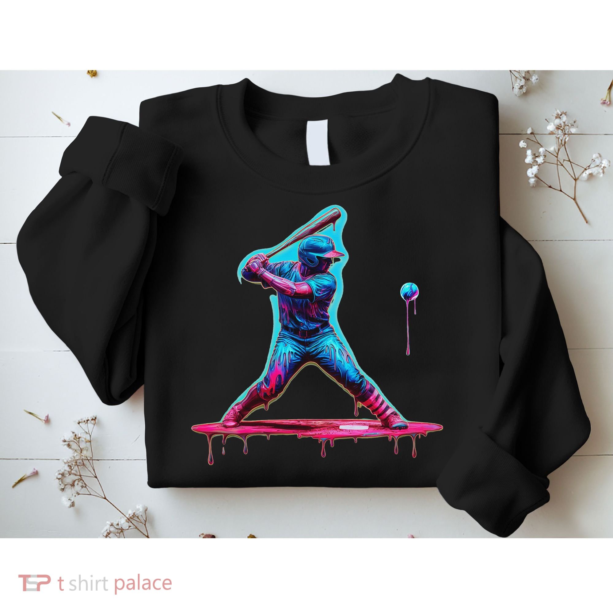 Ice Cream Drip Baseball Bat Baseball Player Sweatshirt