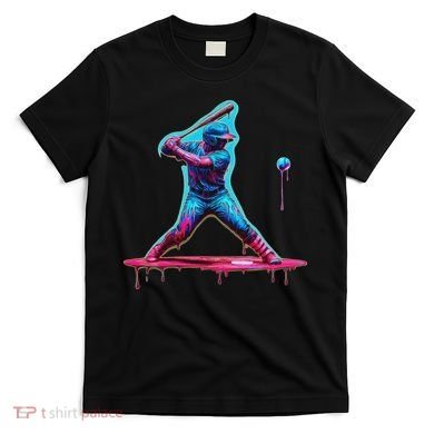Ice Cream Drip Baseball Bat Baseball Player T-Shirt