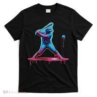 Ice Cream Drip Baseball Bat Baseball Player T-Shirt thumb 0