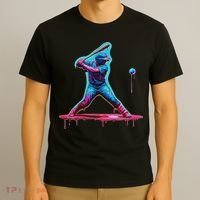 Ice Cream Drip Baseball Bat Baseball Player T-Shirt thumb 3