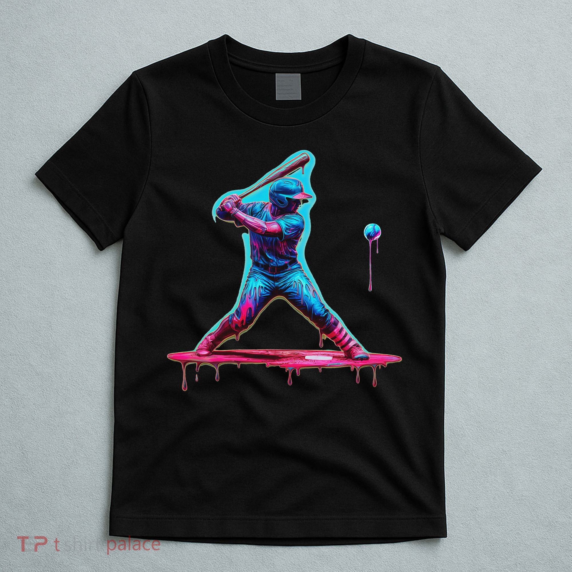 Ice Cream Drip Baseball Bat Baseball Player T-Shirt