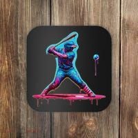Ice Cream Drip Baseball Bat Baseball Player Coaster thumb 0