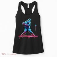 Ice Cream Drip Baseball Bat Baseball Player Women's Tank Top thumb 0