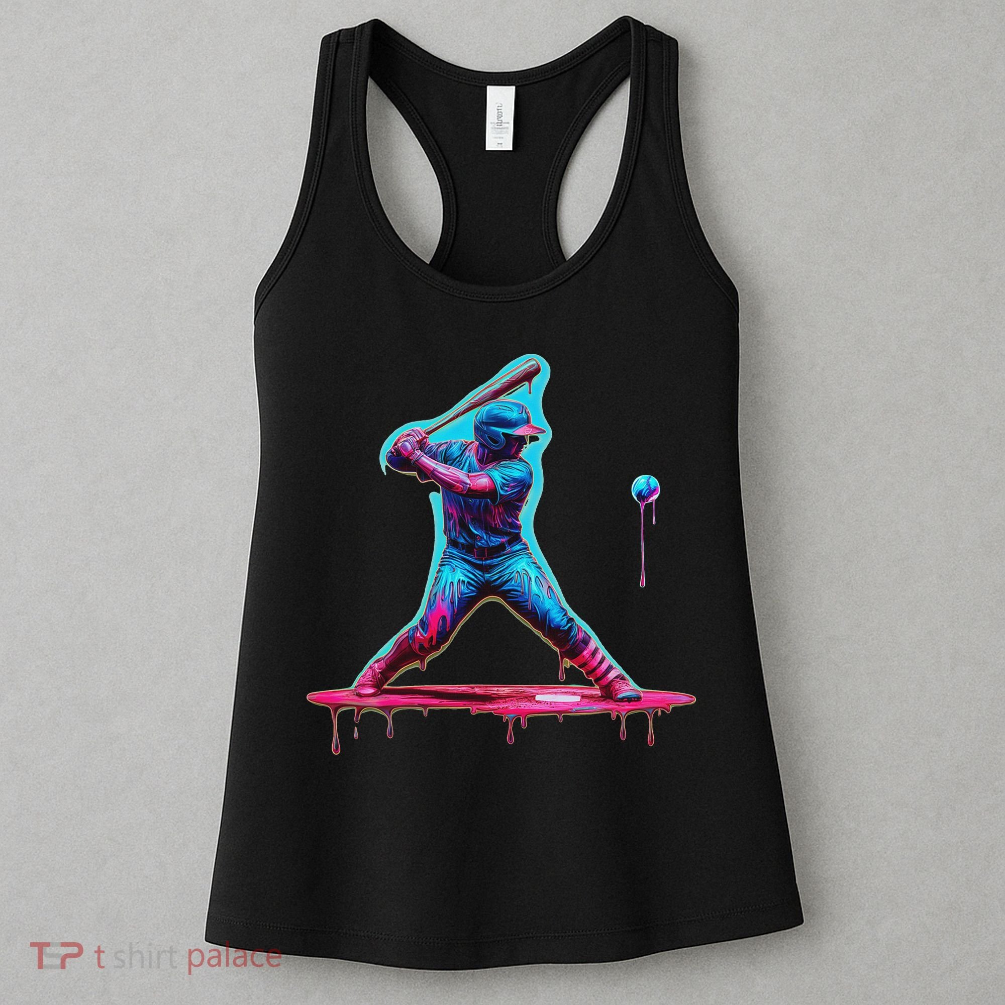 Ice Cream Drip Baseball Bat Baseball Player Women's Tank Top
