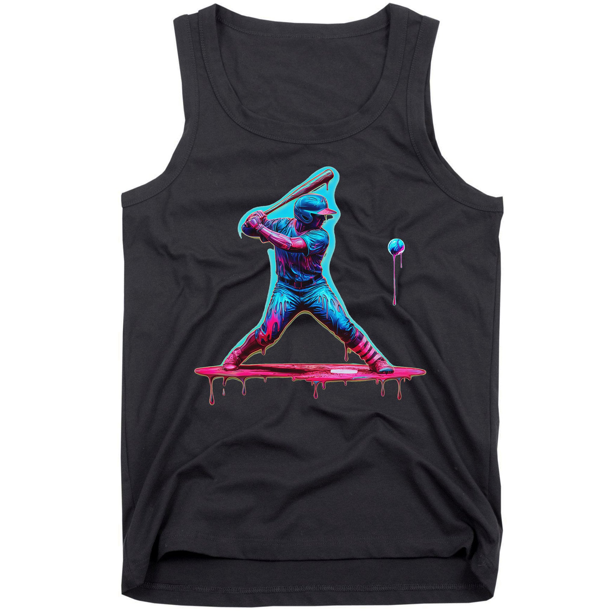 Ice Cream Drip Baseball Bat Baseball Player Tank Top