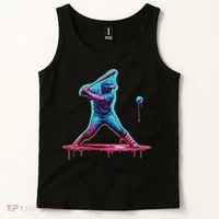 Ice Cream Drip Baseball Bat Baseball Player Tank Top thumb 2