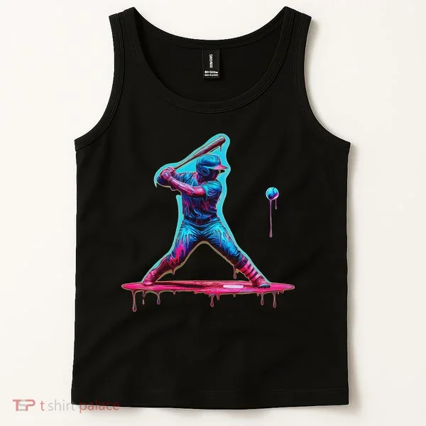 Ice Cream Drip Baseball Bat Baseball Player Tank Top