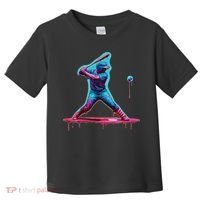 Ice Cream Drip Baseball Bat Baseball Player Toddler T-Shirt thumb 0
