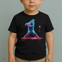 Ice Cream Drip Baseball Bat Baseball Player Toddler T-Shirt thumb 2