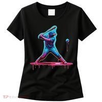 Ice Cream Drip Baseball Bat Baseball Player Women's T-Shirt thumb 0