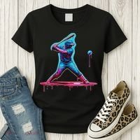 Ice Cream Drip Baseball Bat Baseball Player Women's T-Shirt thumb 3