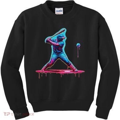 Ice Cream Drip Baseball Bat Baseball Player Kids Sweatshirt