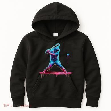 Ice Cream Drip Baseball Bat Baseball Player Kids Hoodie