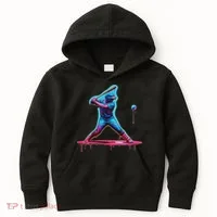 Ice Cream Drip Baseball Bat Baseball Player Kids Hoodie thumb 0