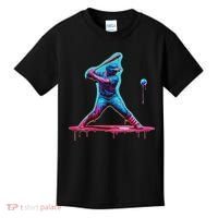 Ice Cream Drip Baseball Bat Baseball Player Kids T-Shirt thumb 0