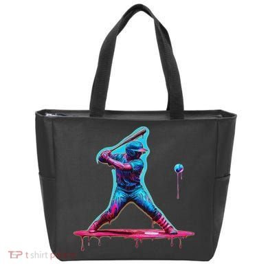 Ice Cream Drip Baseball Bat Baseball Player Tote Bag