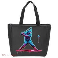 Ice Cream Drip Baseball Bat Baseball Player Tote Bag thumb 0