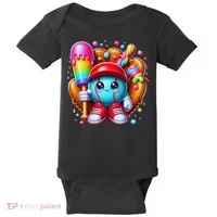 Ice Cream Drip Baseball Stuff Baseball Drip For Baby Bodysuit thumb 0