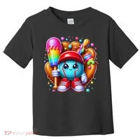 Ice Cream Drip Baseball Stuff Baseball Drip For Toddler T-Shirt thumb 0