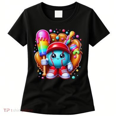 Ice Cream Drip Baseball Stuff Baseball Drip For Women's T-Shirt