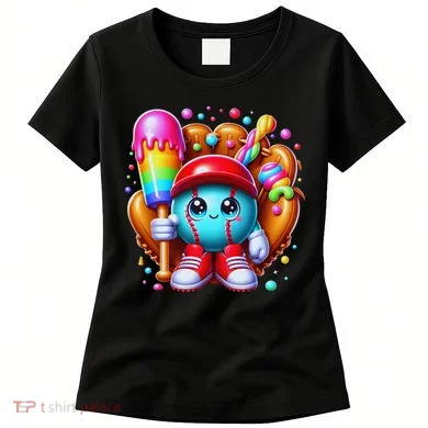 Ice Cream Drip Baseball Stuff Baseball Drip For Women's T-Shirt