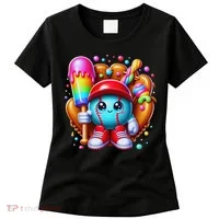 Ice Cream Drip Baseball Stuff Baseball Drip For Women's T-Shirt thumb 0