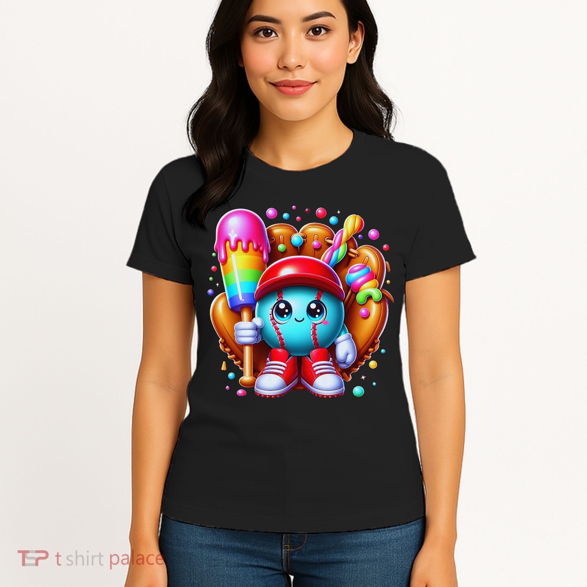 Ice Cream Drip Baseball Stuff Baseball Drip For Women's T-Shirt