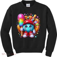 Ice Cream Drip Baseball Stuff Baseball Drip For Kids Sweatshirt thumb 0