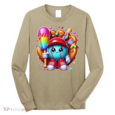 Ice Cream Drip Baseball Stuff Baseball Drip For Long Sleeve Shirt