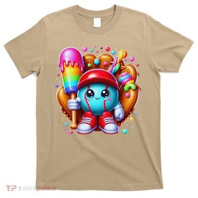 Ice Cream Drip Baseball Stuff Baseball Drip For T-Shirt