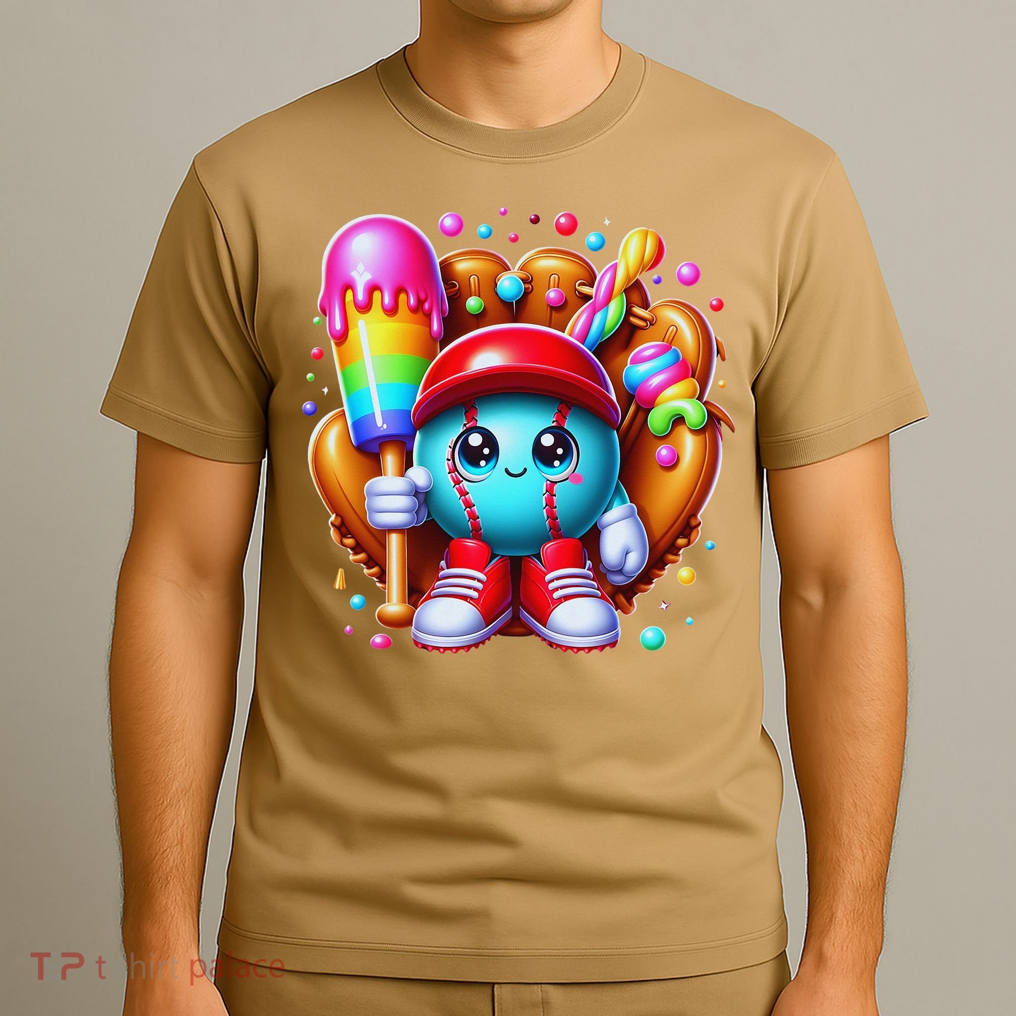 Ice Cream Drip Baseball Stuff Baseball Drip For T-Shirt