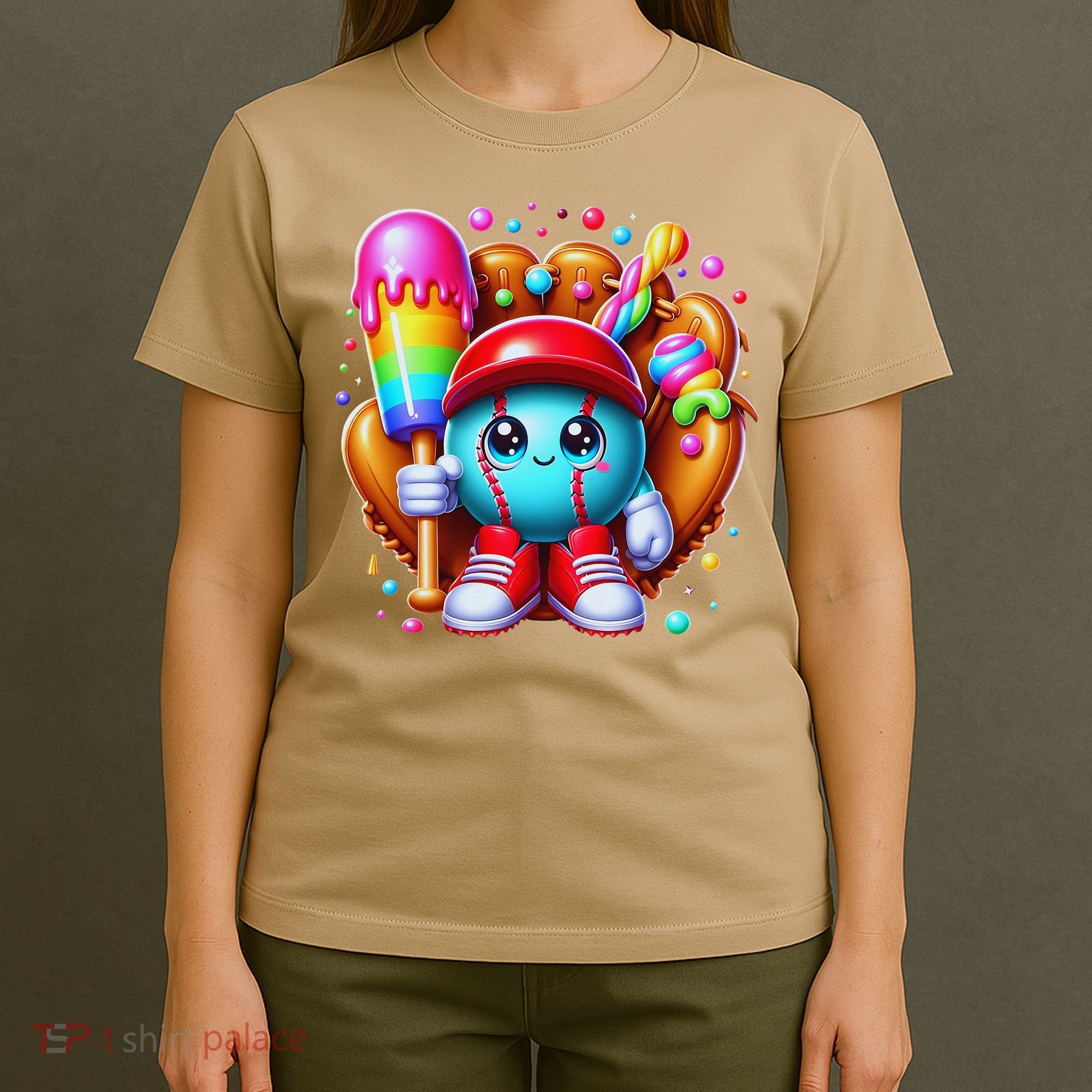 Ice Cream Drip Baseball Stuff Baseball Drip For T-Shirt