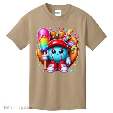 Ice Cream Drip Baseball Stuff Baseball Drip For Kids T-Shirt