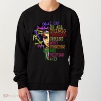 I Can Do All Through Christ Black Woman Faith Women's Sweatshirt thumb 0