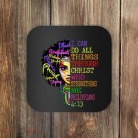 I Can Do All Through Christ Black Woman Faith Coaster thumb 0