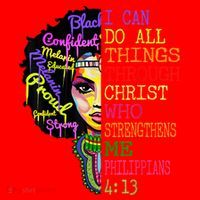 I Can Do All Through Christ Black Woman Faith Santa Hat thumb 1