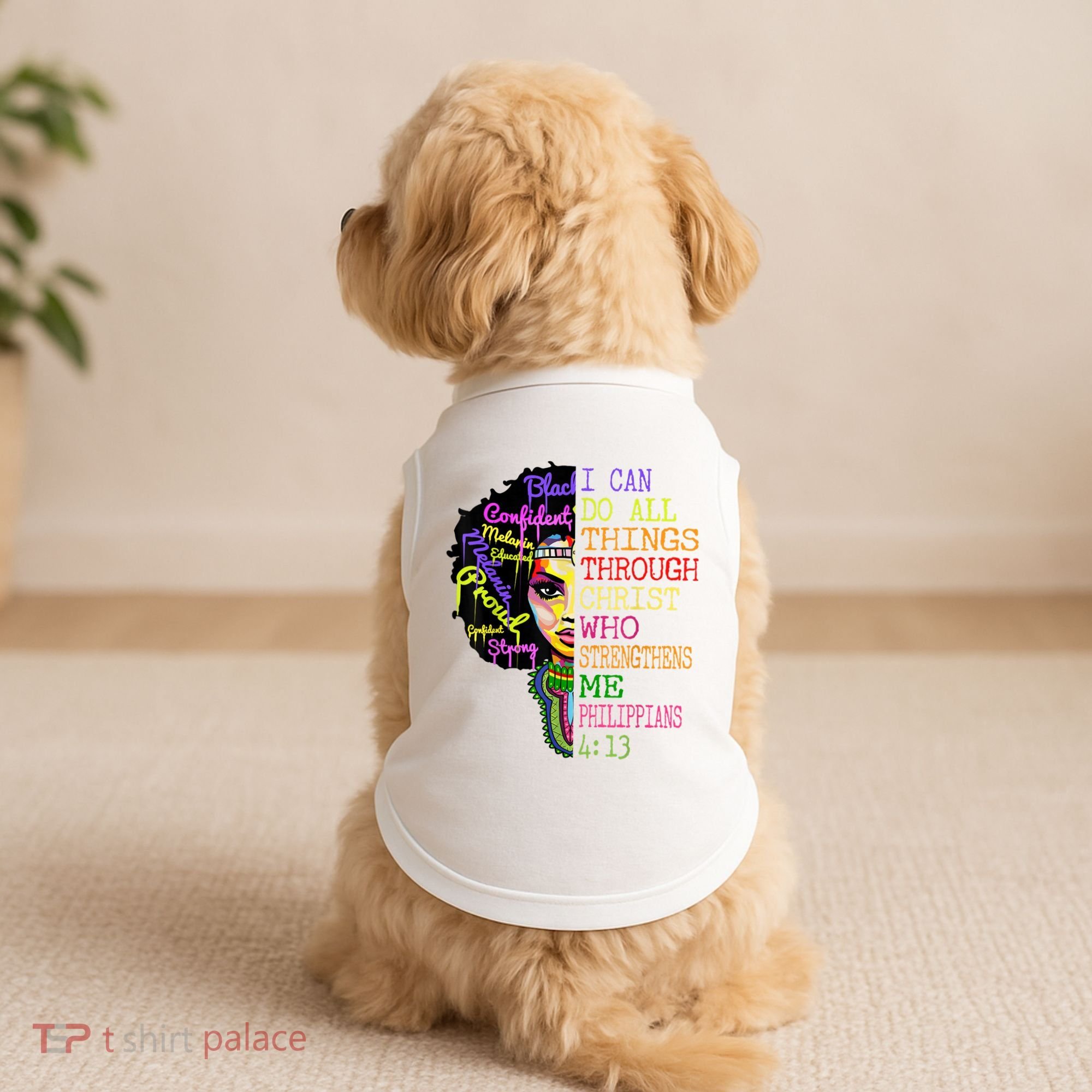 I Can Do All Through Christ Black Woman Faith Doggie Tank