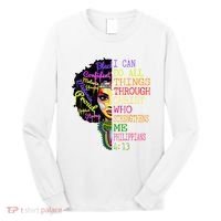 I Can Do All Through Christ Black Woman Faith Long Sleeve Shirt thumb 0