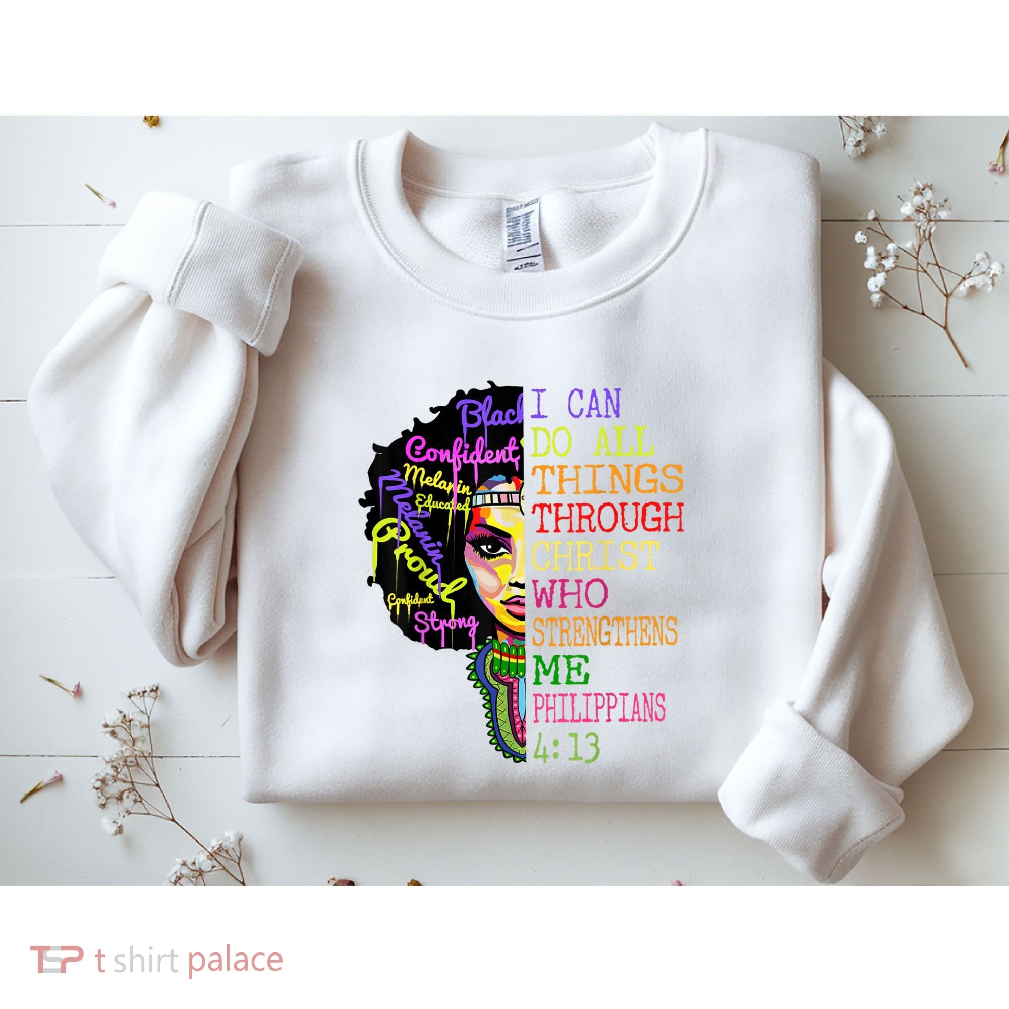 I Can Do All Through Christ Black Woman Faith Sweatshirt