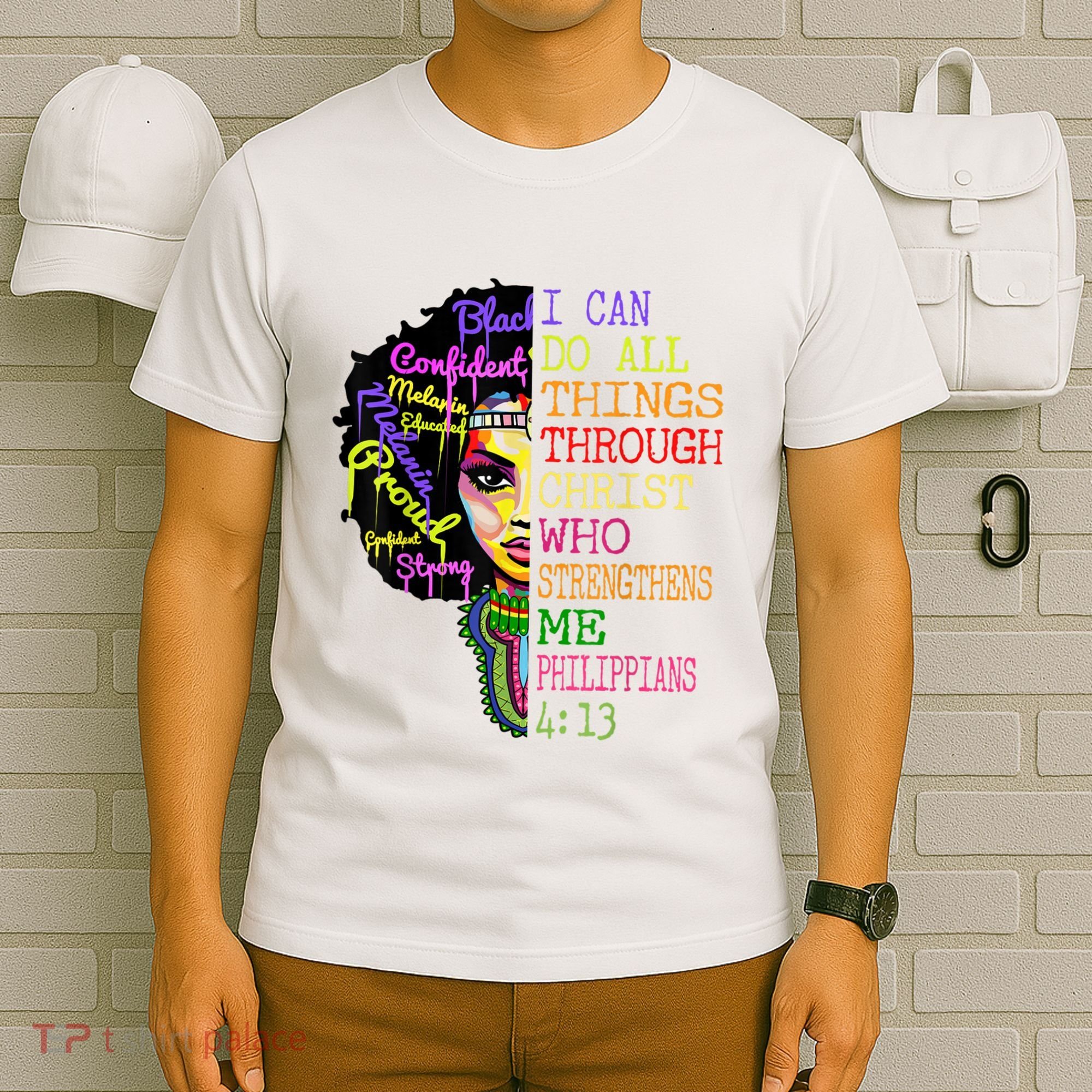 I Can Do All Through Christ Black Woman Faith T-Shirt
