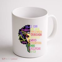 I Can Do All Through Christ Black Woman Faith Coffee Mug thumb 1