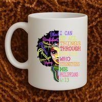I Can Do All Through Christ Black Woman Faith Coffee Mug thumb 2