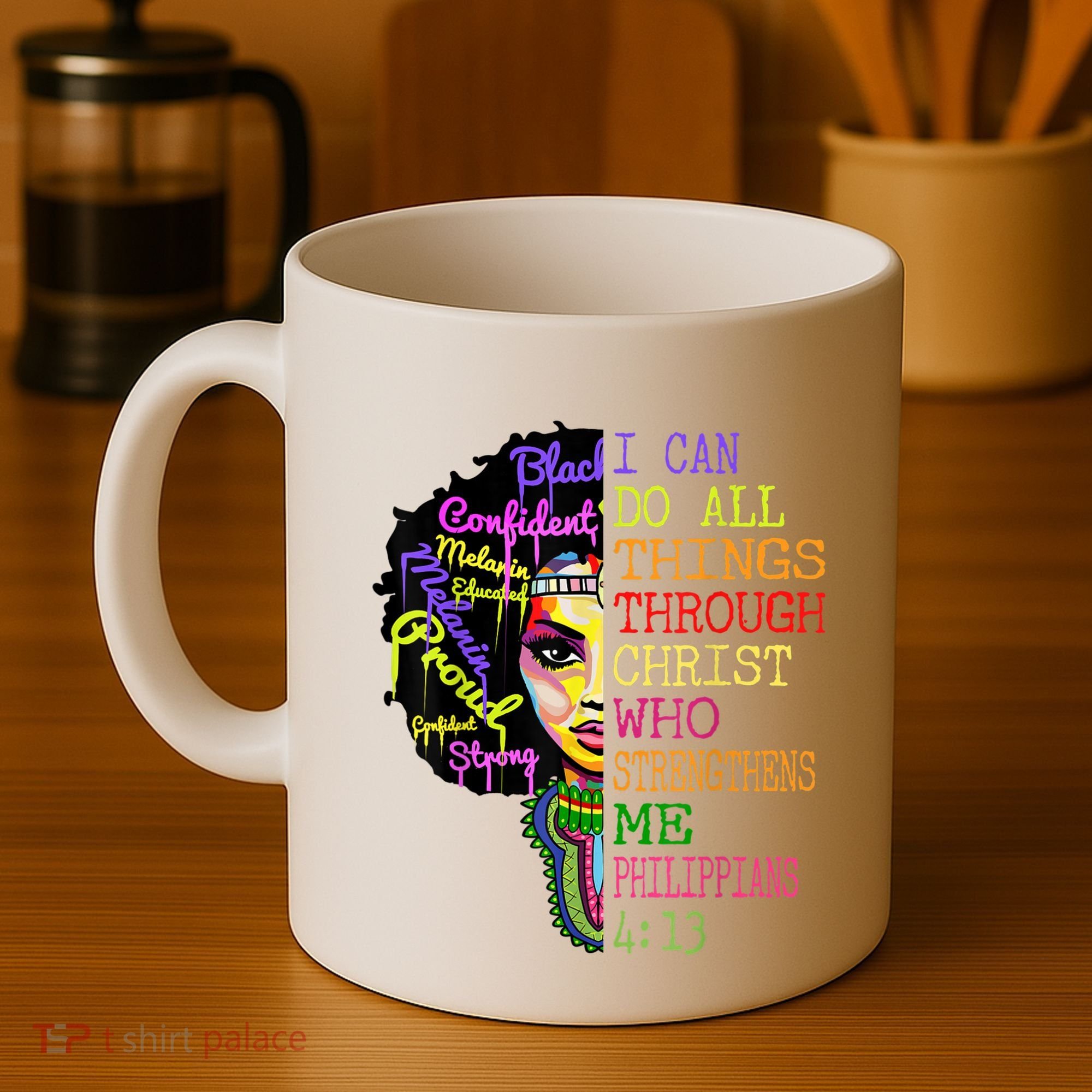 I Can Do All Through Christ Black Woman Faith Coffee Mug