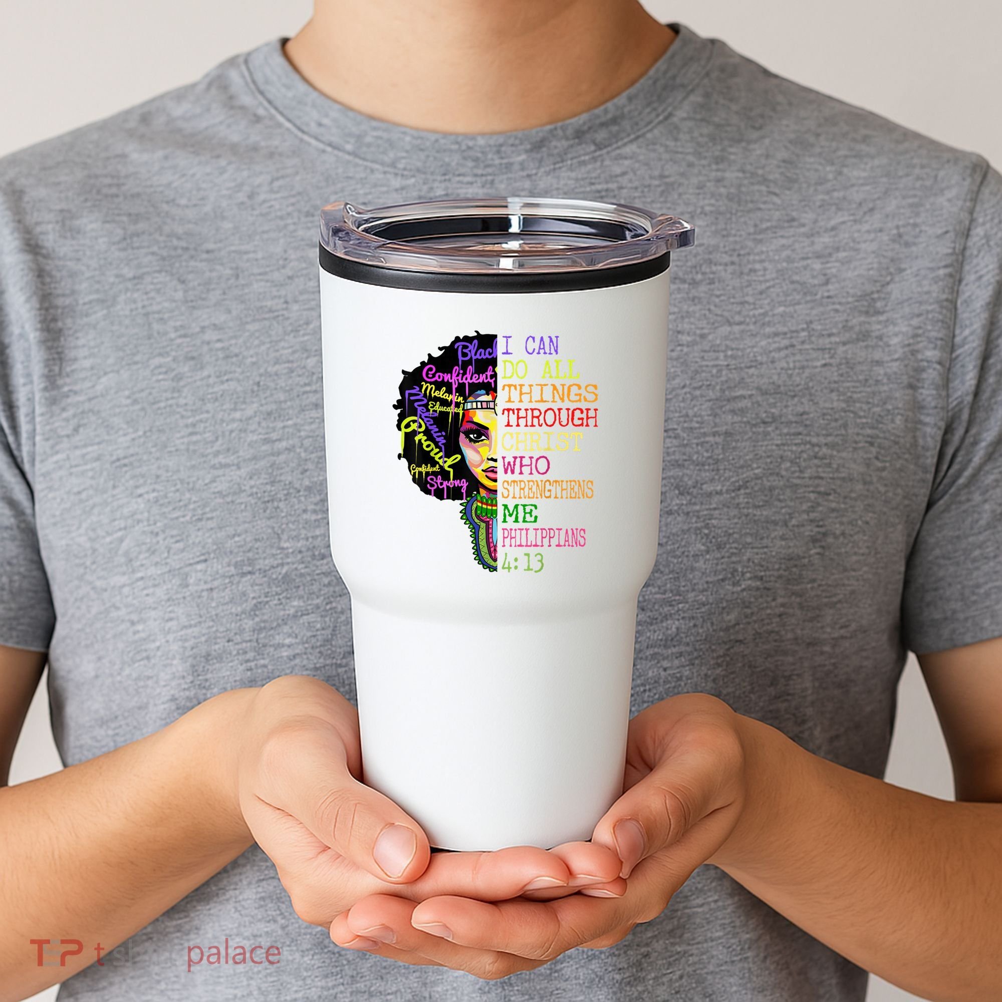 I Can Do All Through Christ Black Woman Faith Tumbler